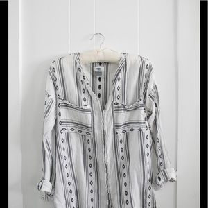 White/black embroidered blouse