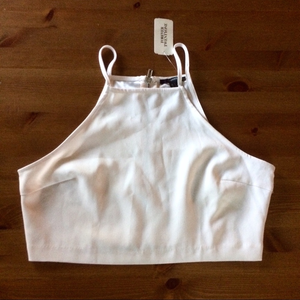 Cream Cropped Tank Top