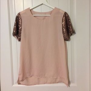 Sequin sleeve blouse