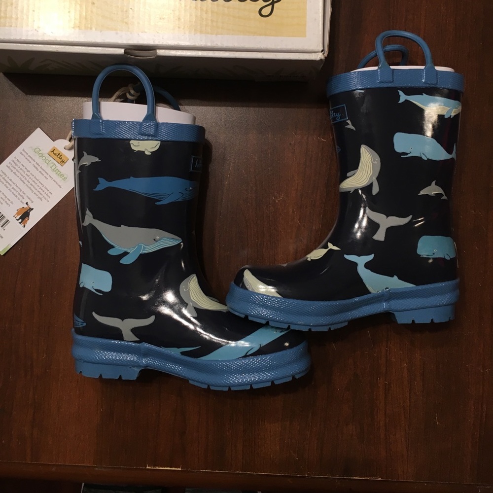 New Hatley whale rain boots