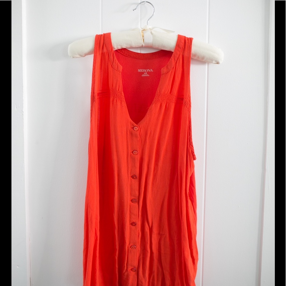 Bright orange pink tank top