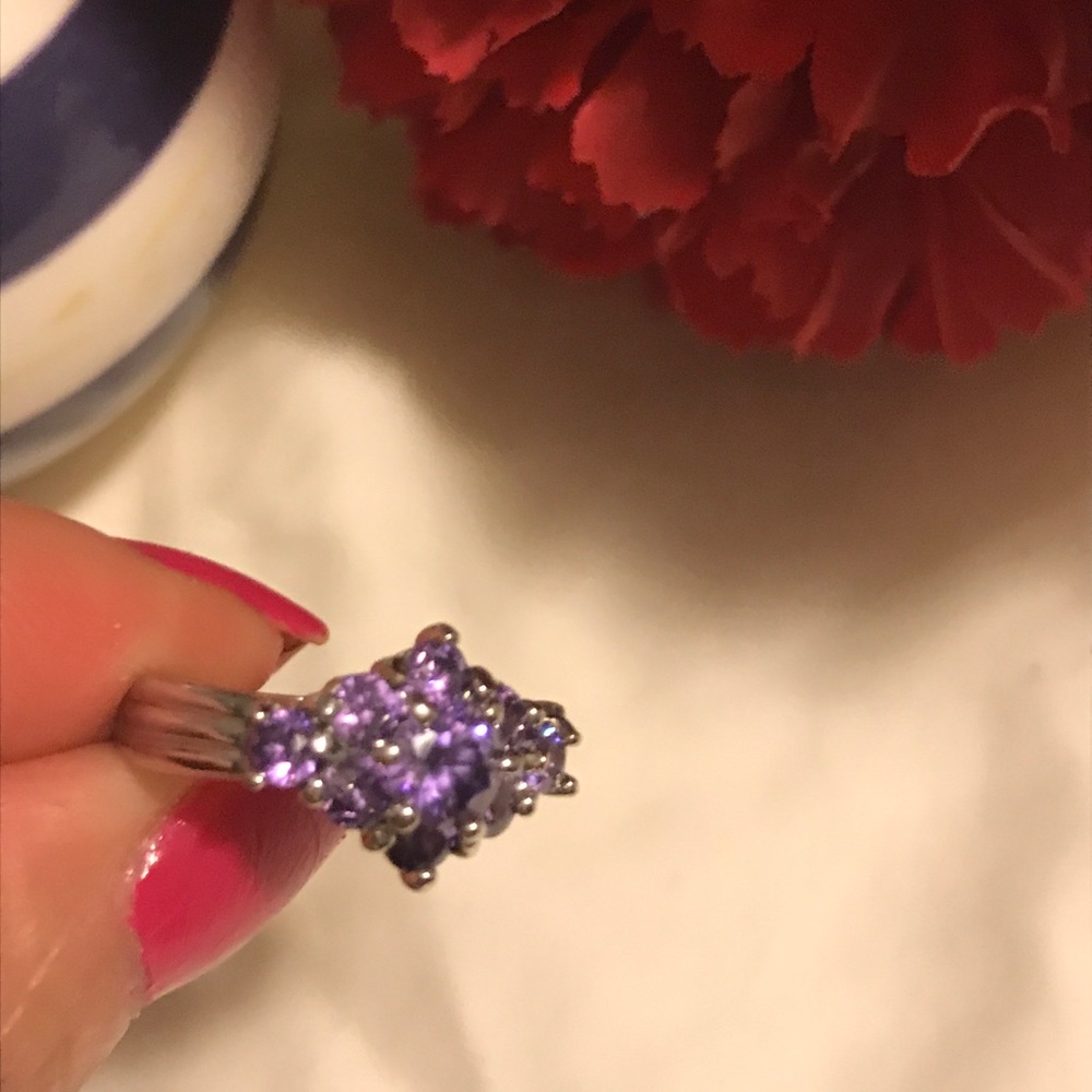 92.5 Sterling Silver Amethyst Ring
