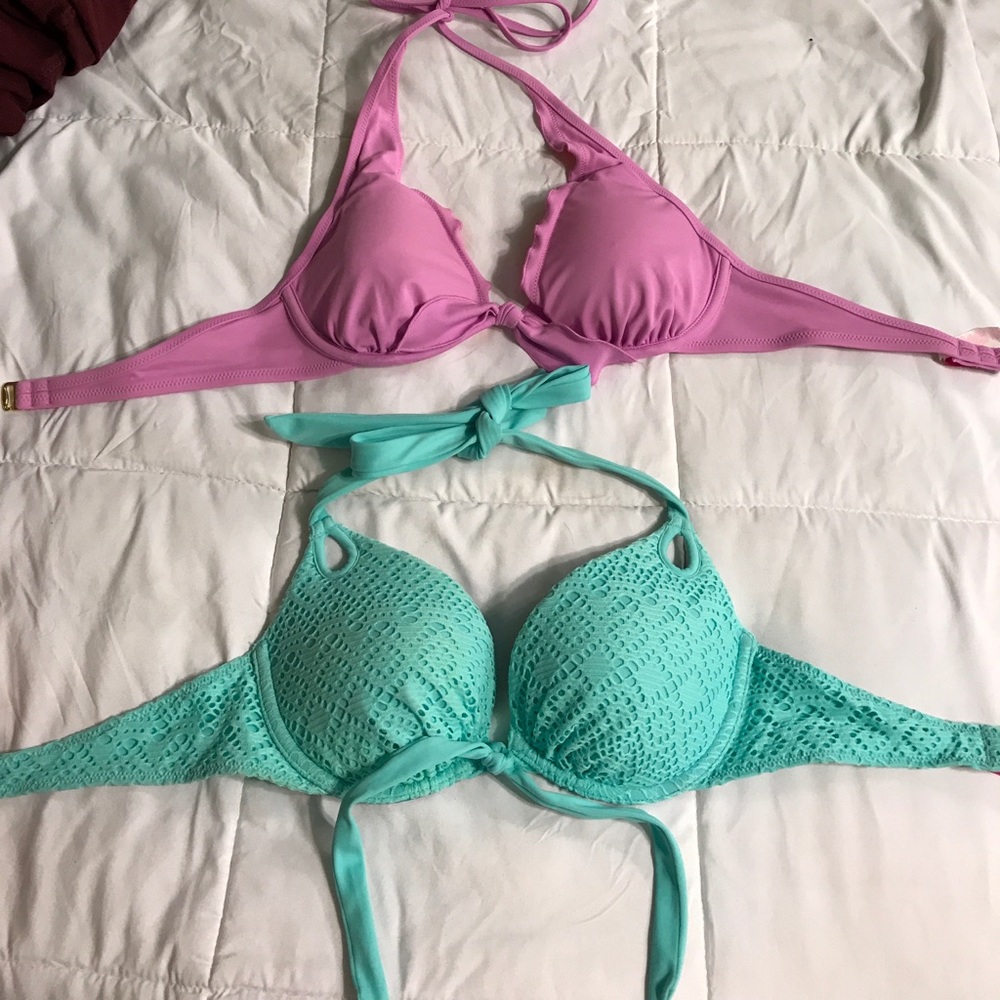 2 VICTORIA SECRET PUSH UP BIKINI TOPS!