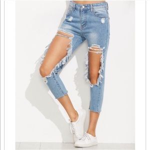 Ripped thigh jeans