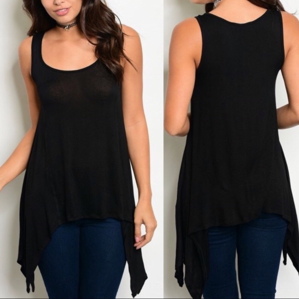 🎉 LAST ONE 🎉 TOP 🌿 black tunic no sleeve stretchy top.