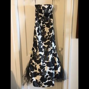 B&W strapless floral Scott McClintock mermaid gown