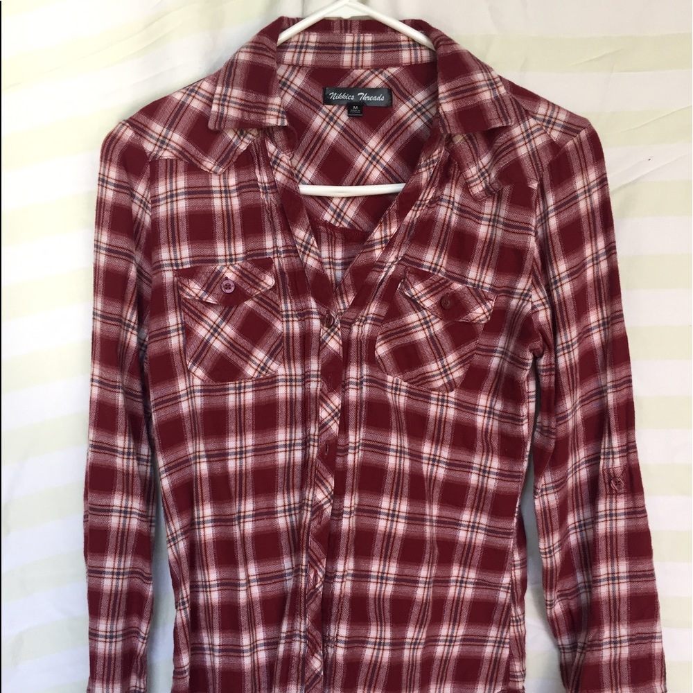 burgundy plaid flannel