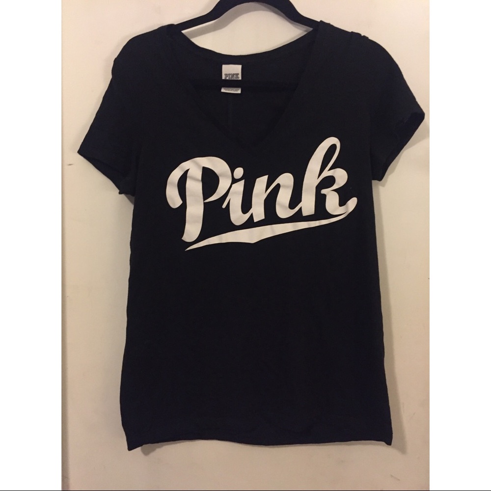 Pink black tee