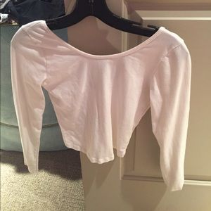 Brandy melville white long sleeve crop top