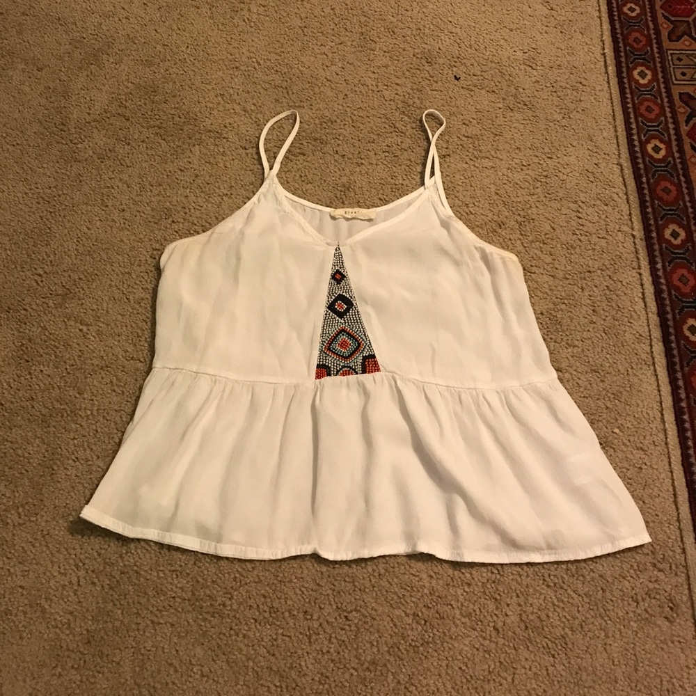 Urban outfitters embroidered white boho tank top
