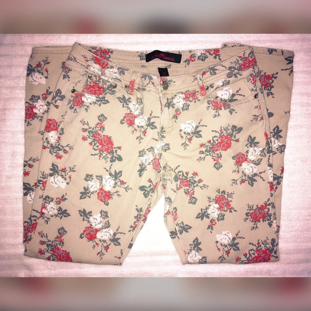 Almost Famous Floral Jeans