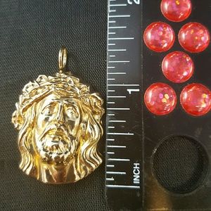 14k gold Jesus head pendant