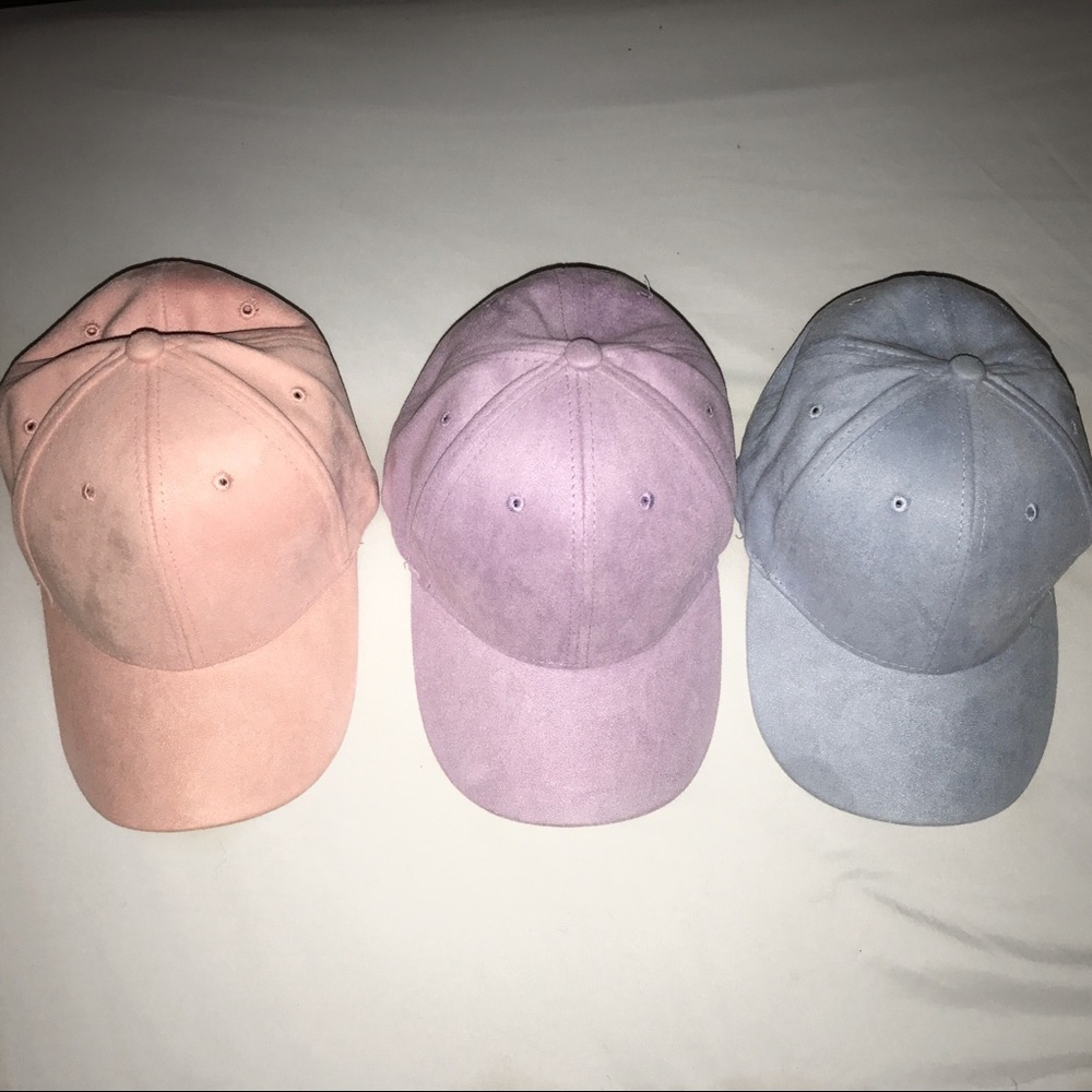 pastel faux suede hats