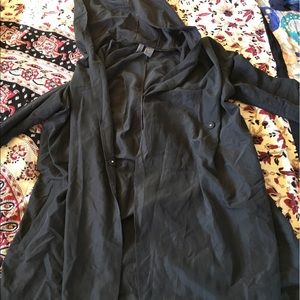 Unique High Low Hooded Jacket