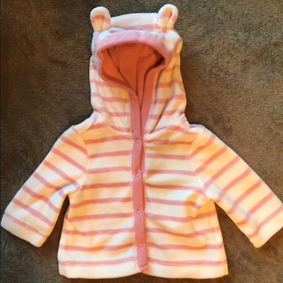 💋Sold💋Gap Pink & White French Terry Cloth Jacket - Picture 1 of 1