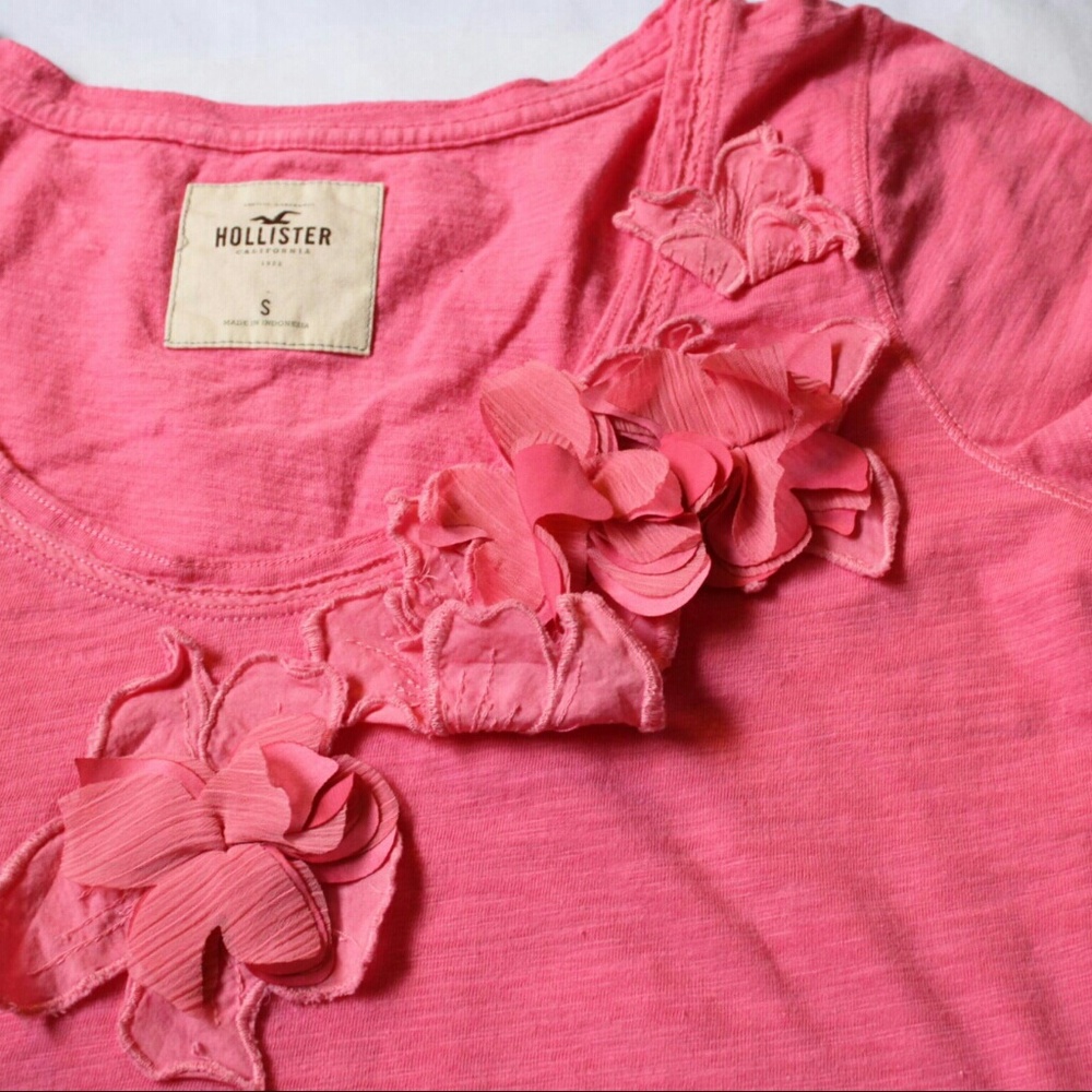 Pink Floral Hollister Shirt