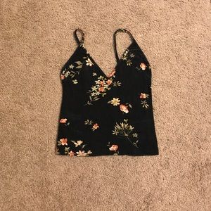 Brandy Melville soft floral crop tank top