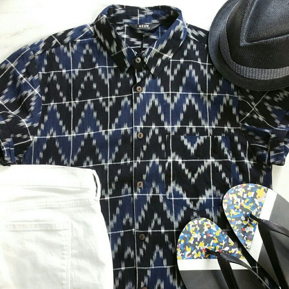 NEUW DENIM Hunter ikat short sleeve shirt