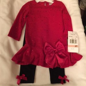 NWT girls sweater/leggings set. Size 2T
