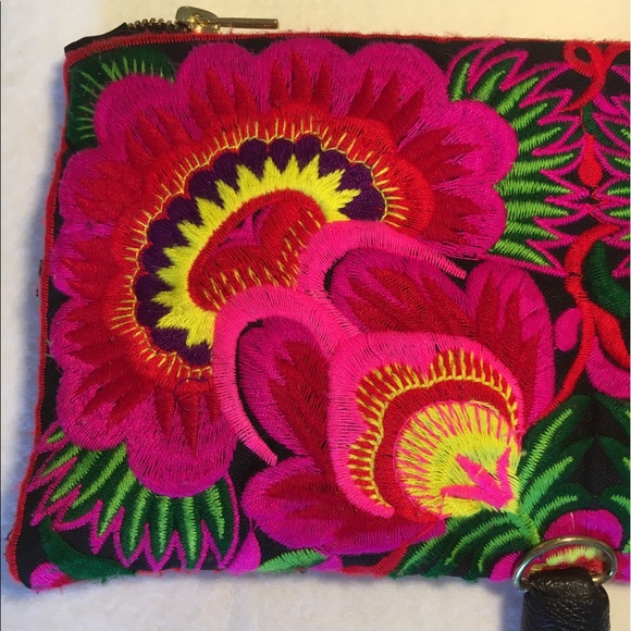 Boho Embroidered Tassel Clutch - Picture 2 of 5