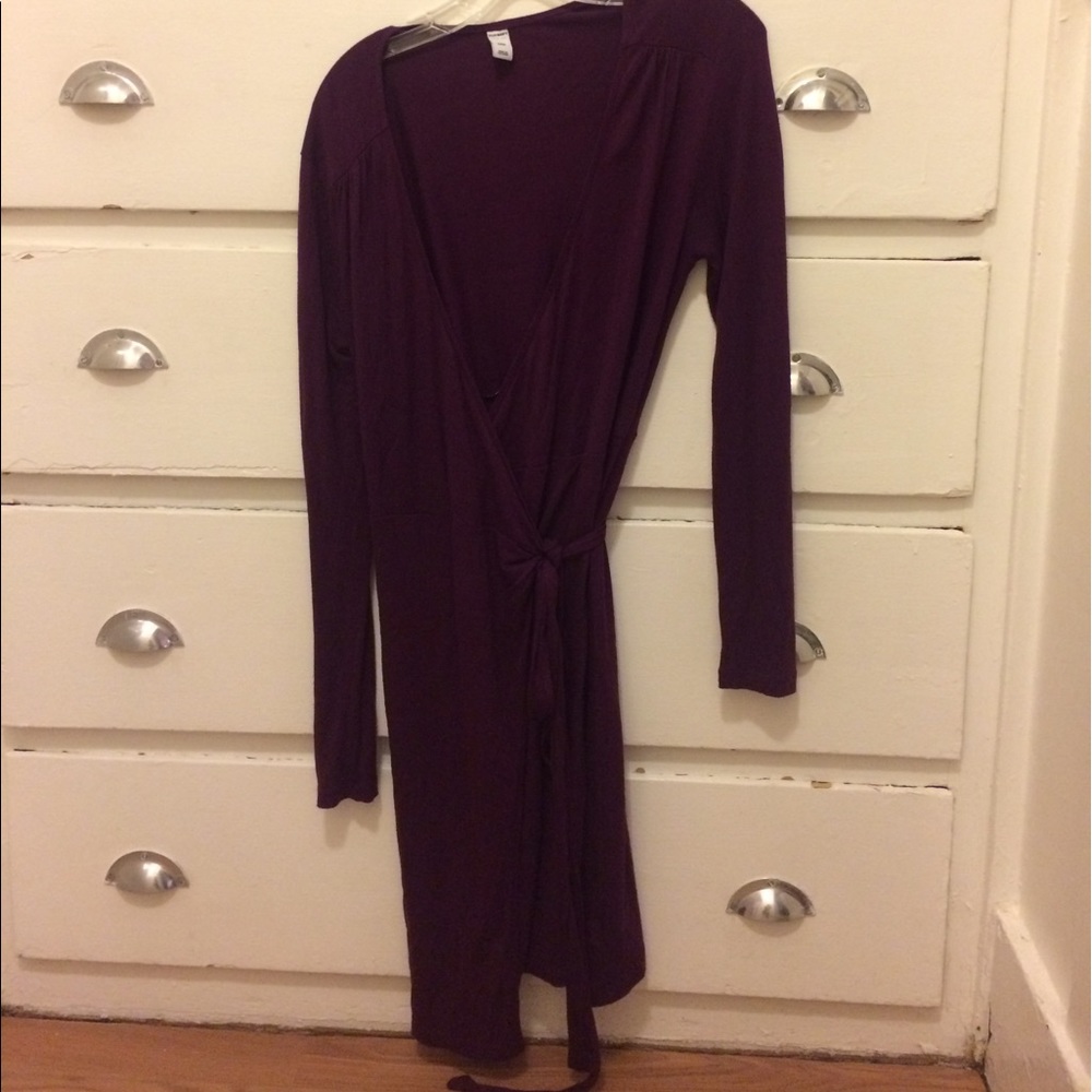 Purple wrap dress