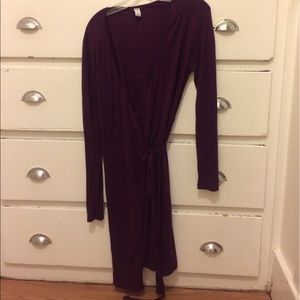 Purple wrap dress