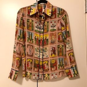 Alice + Olivia - Alfie Printed Silk Blouse