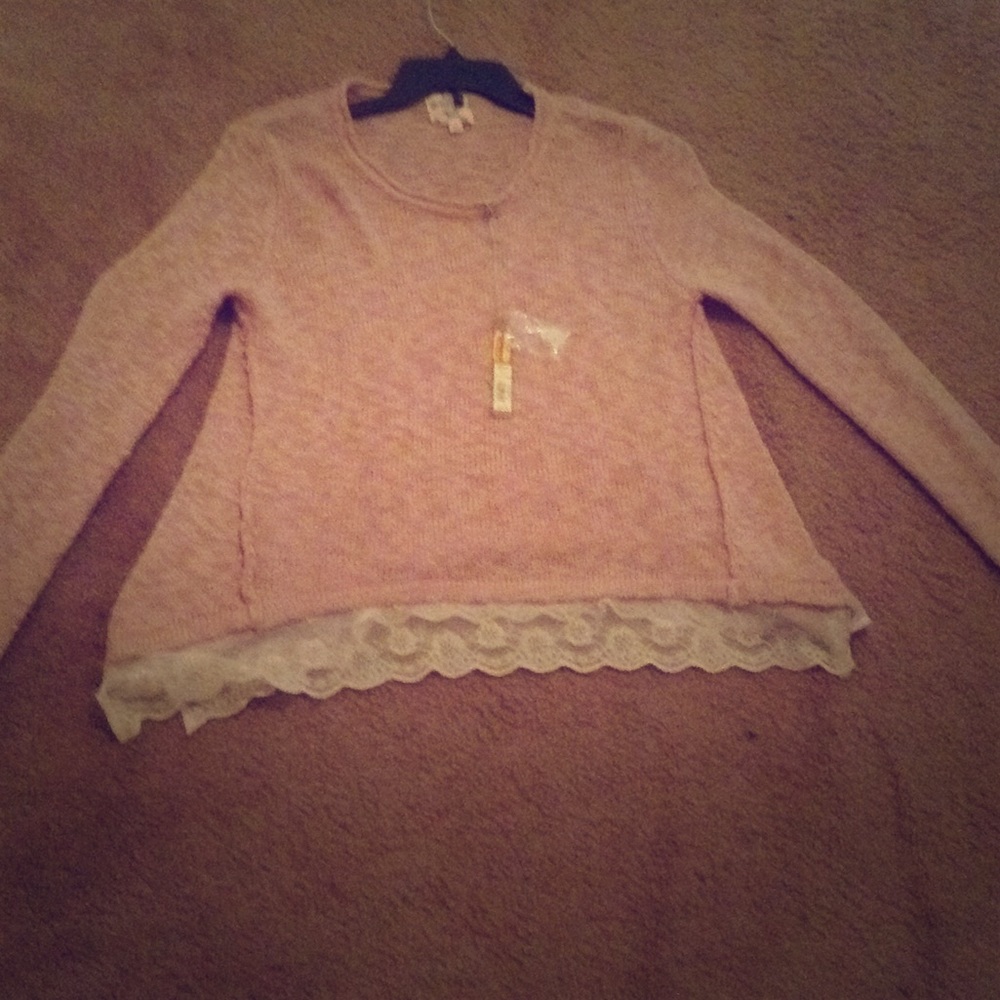 ethereal sweater.Blush pink color with a cute lace