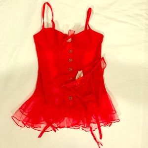 Red Tulle Victoria's Secret Lingerie Set