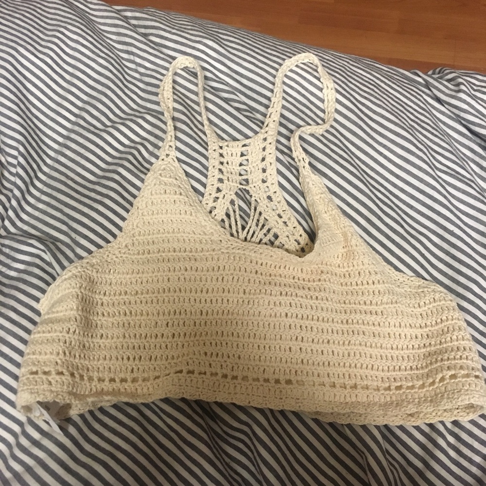 LF cream bralette crochet top