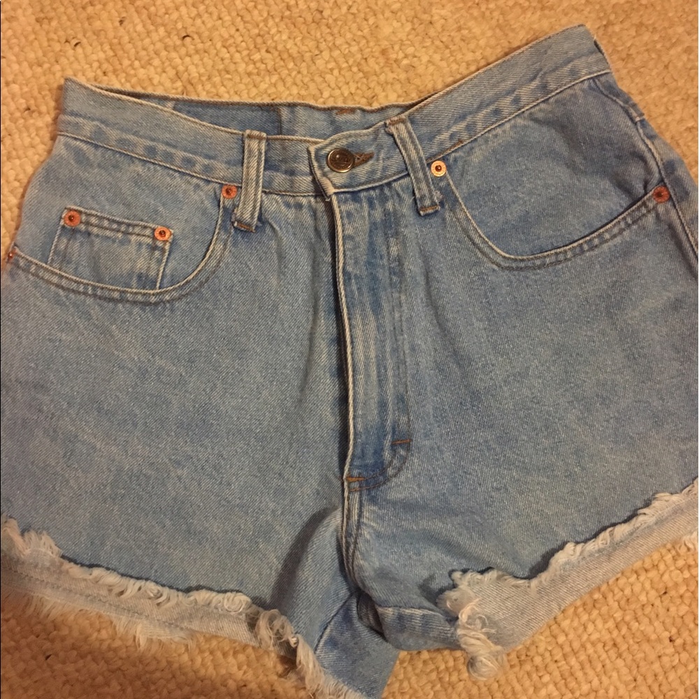 High waisted jean shorts
