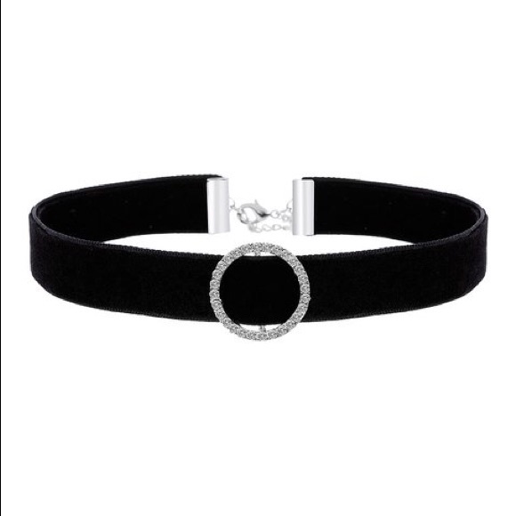 Bliss Jewelry - Cubic Zirconia + Black Velvet Choker