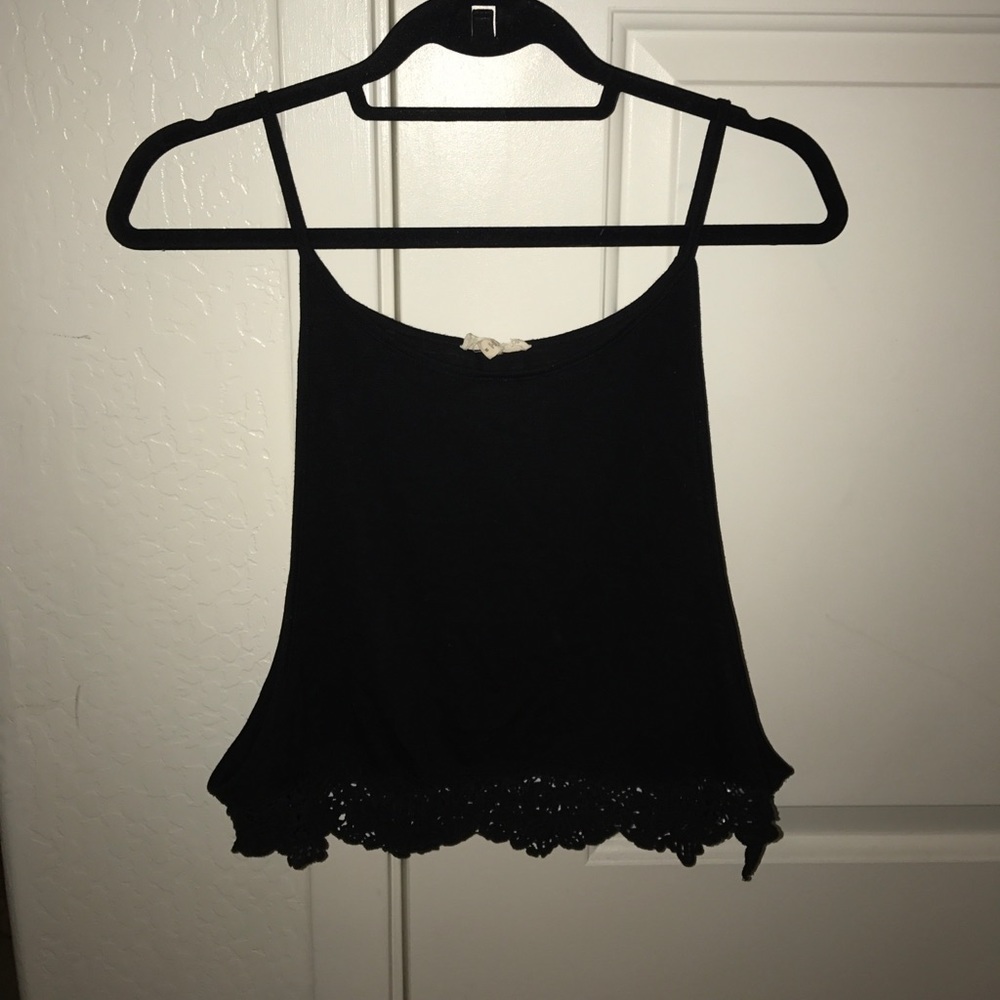 Black tank top with lace bottom