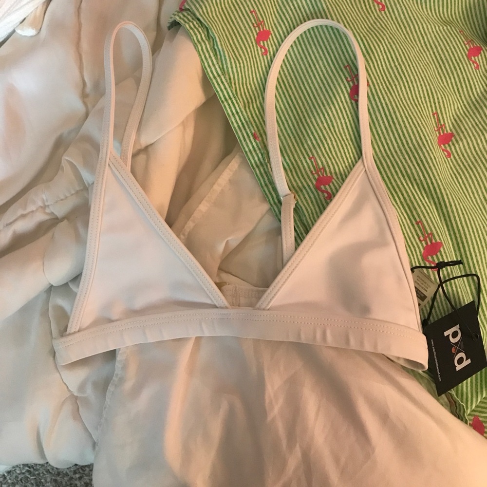 Pacific and driftwood white bikini top