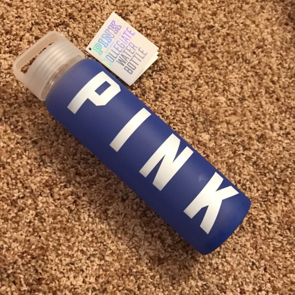 NWT PINK glass water bottle