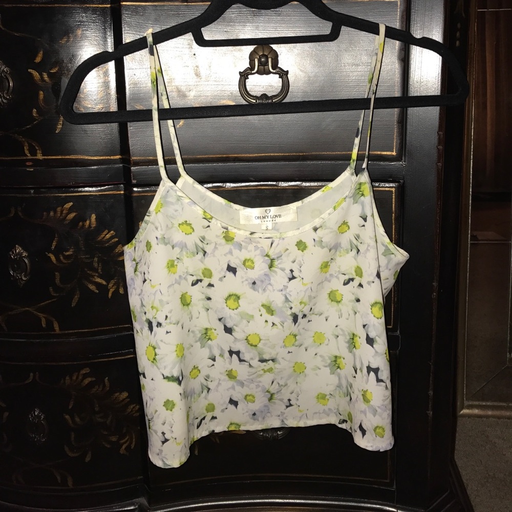Free People sunflower crop tank top