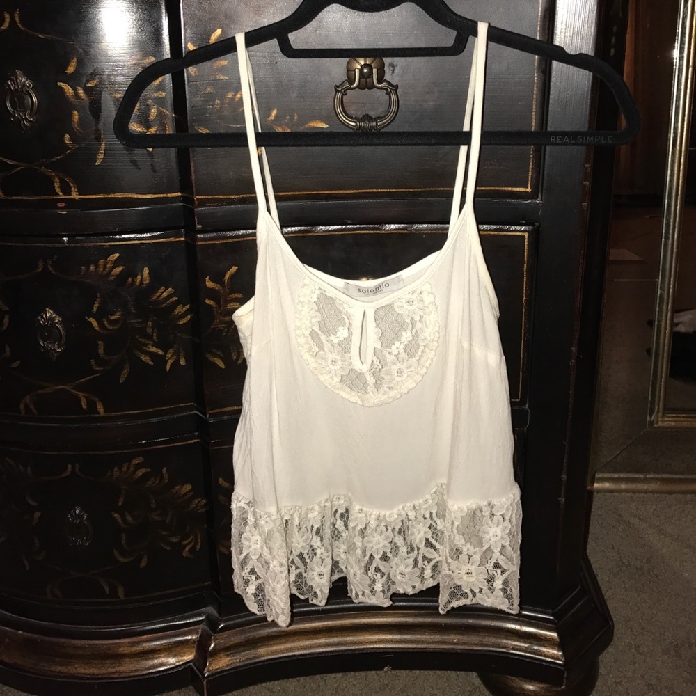 Free People white lace tank top