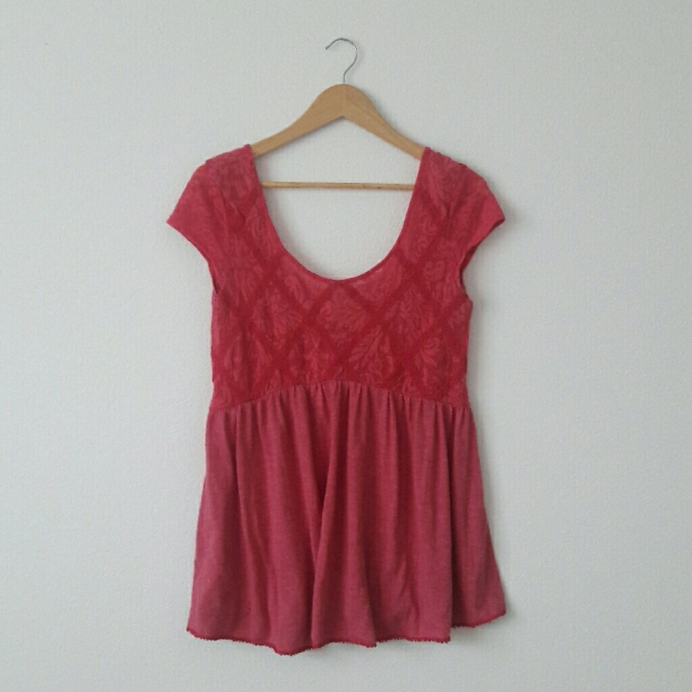 Free People Baby-doll Low Back Top