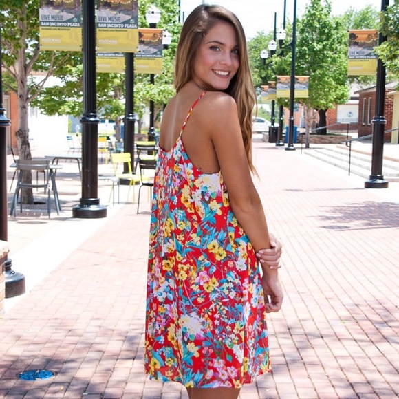 Last 1!!! SMALL Lady in red Floral sundress - Picture 3 of 5