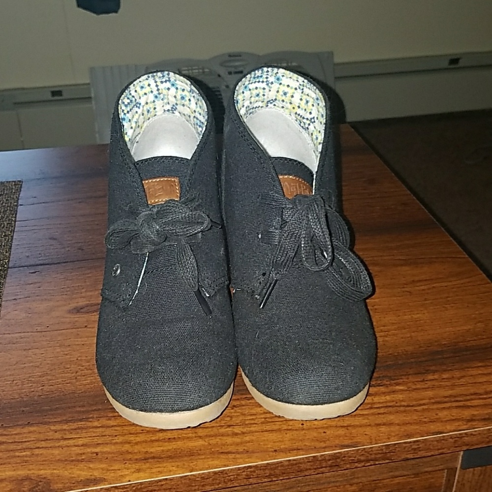 Black Wedge Sneakers