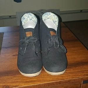 Black Wedge Sneakers