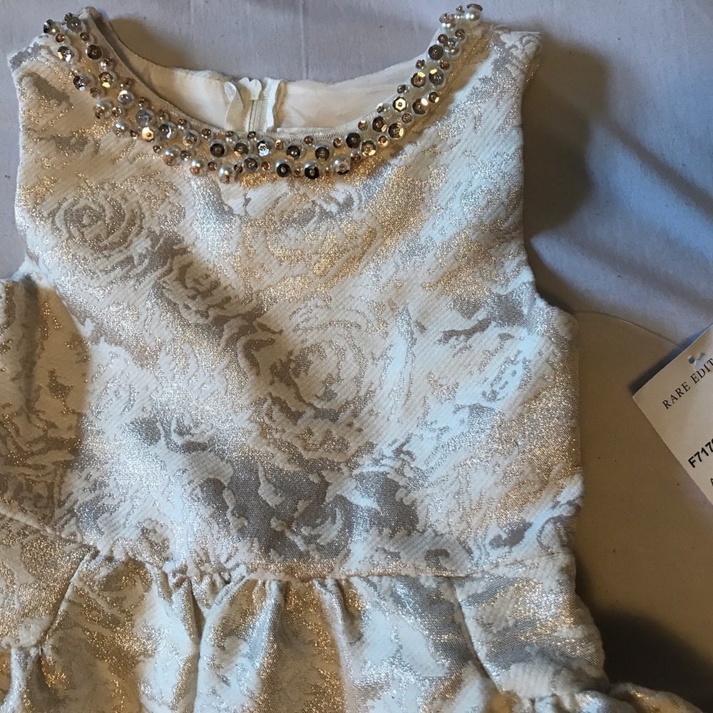 Champagne beaded neck line dress