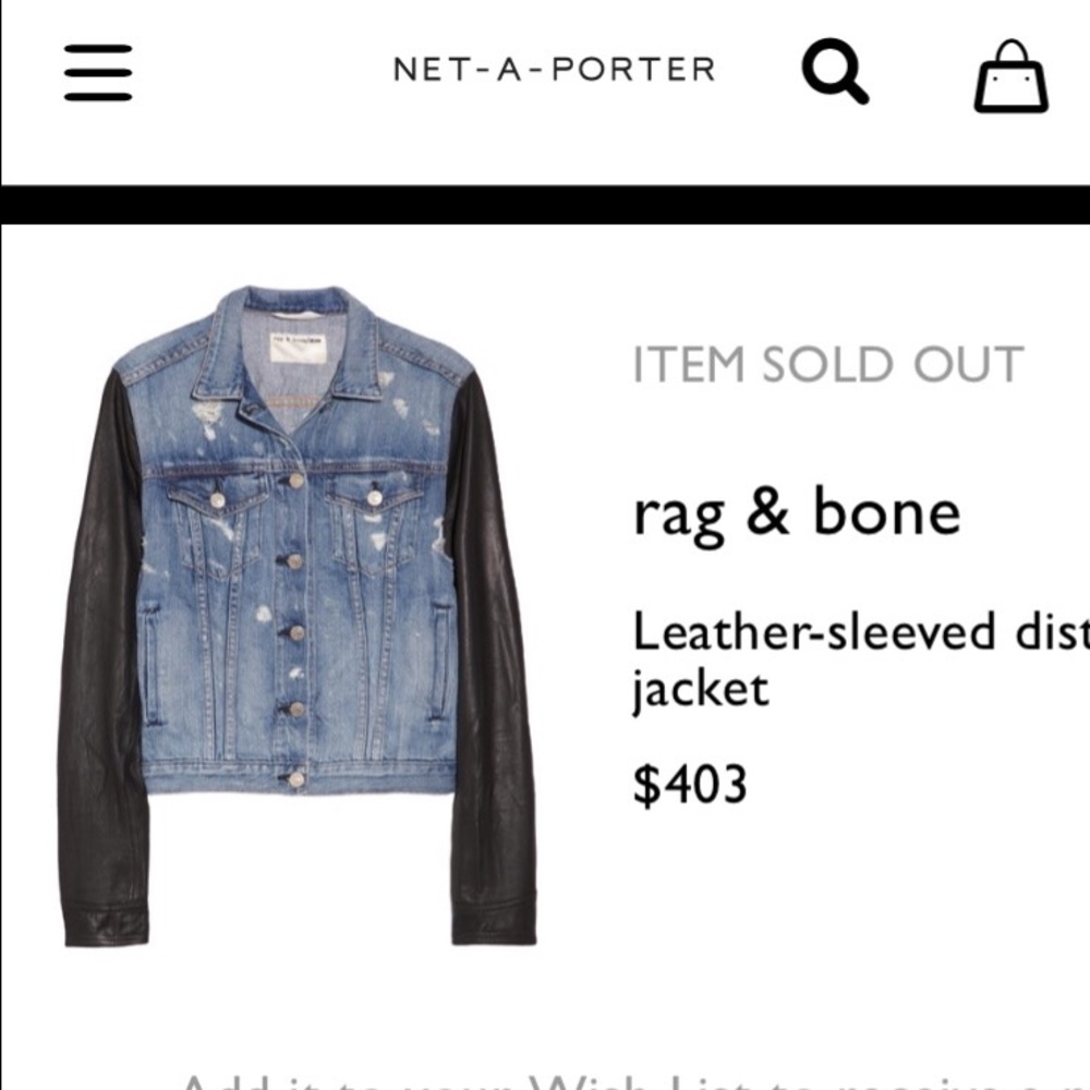 RAG & BONE Distressed Denim Moto Jacket