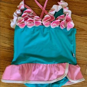 NWOT Floatimini Turquoise & Pink Swimsuit