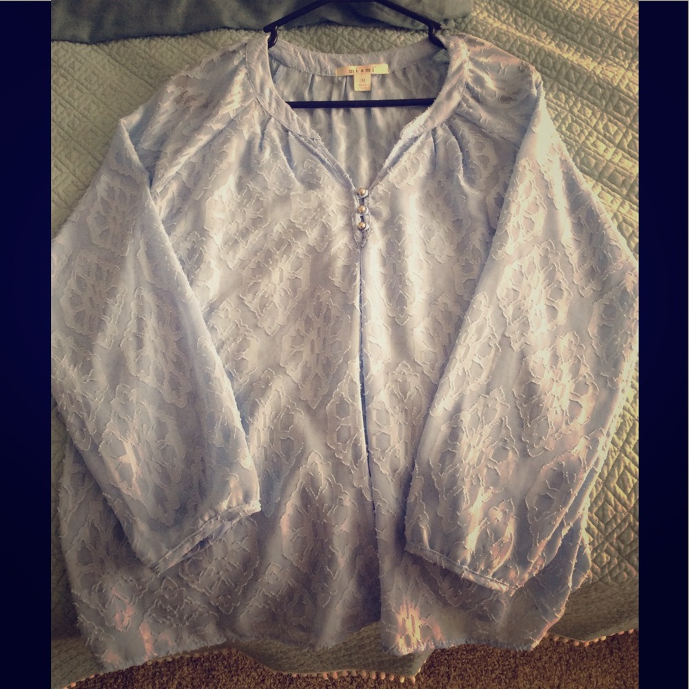 Light blue boutique blouse