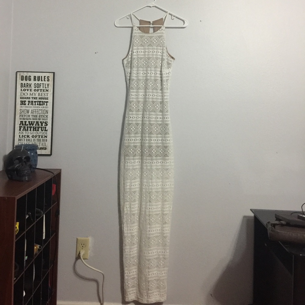 White Crochet Maxi Dress