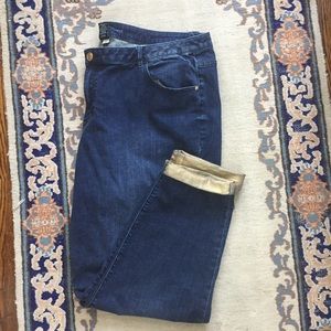 Lane Bryant size 22 boyfriend jeans gold cuffed