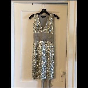 Silver sequin BCBG cocktail/party dress