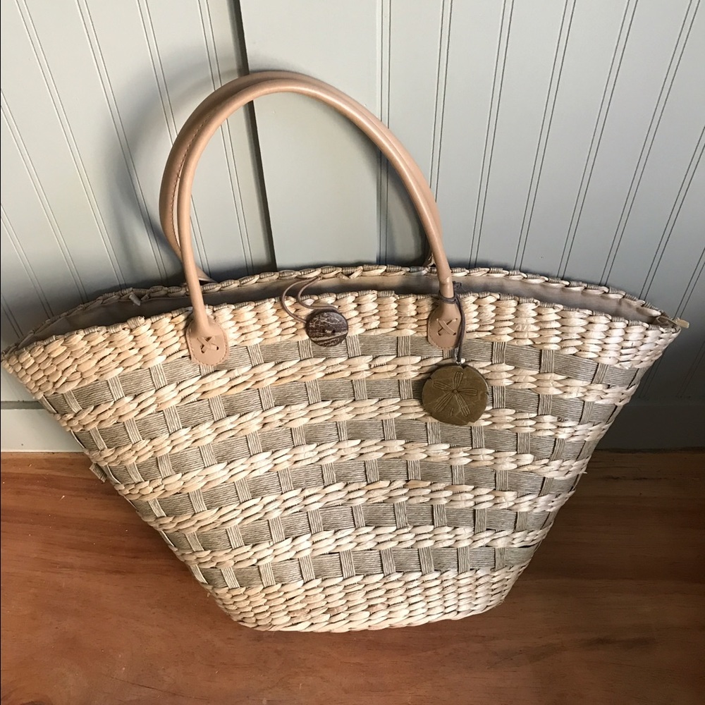 Sun N' Sand Straw Beach Tote
