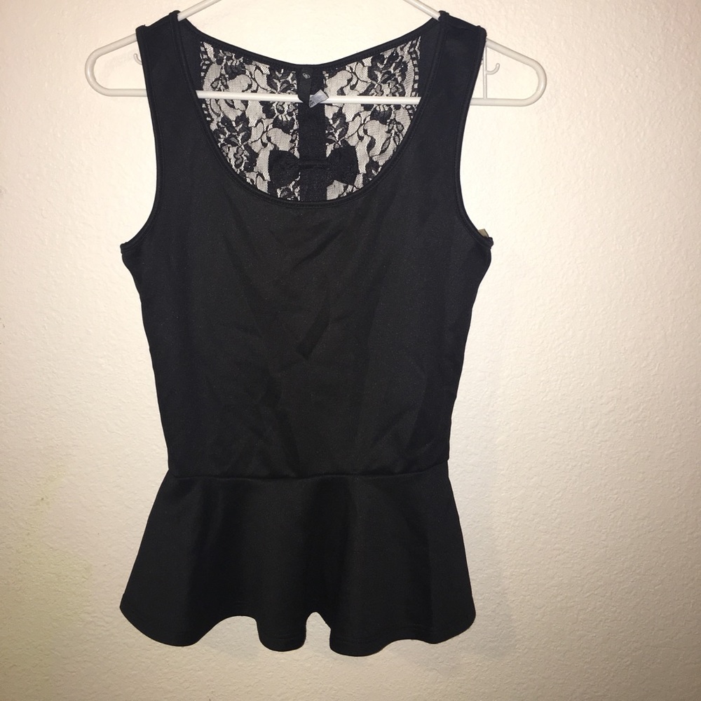 Top with lace on the back